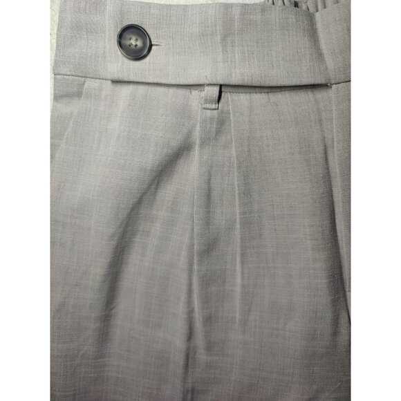 Haver And Blair Light Gray Wide Leg Cropped High Rise Pleated Dress Pants M - Picture 7 of 8